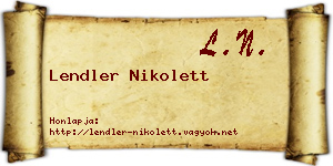 Lendler Nikolett névjegykártya